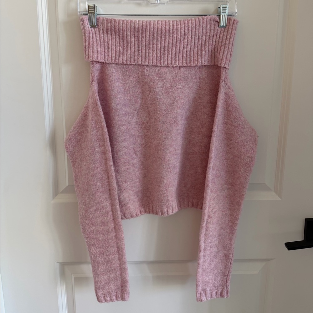 Silence + Noise Pink Off Shoulder Sweater